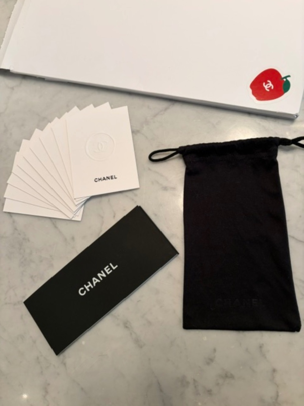 Chanel Sunglasses pouch, catalogue, cards etc